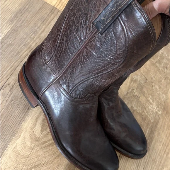 Lucchese Dark Brown Western Boots - Picture 5 of 7